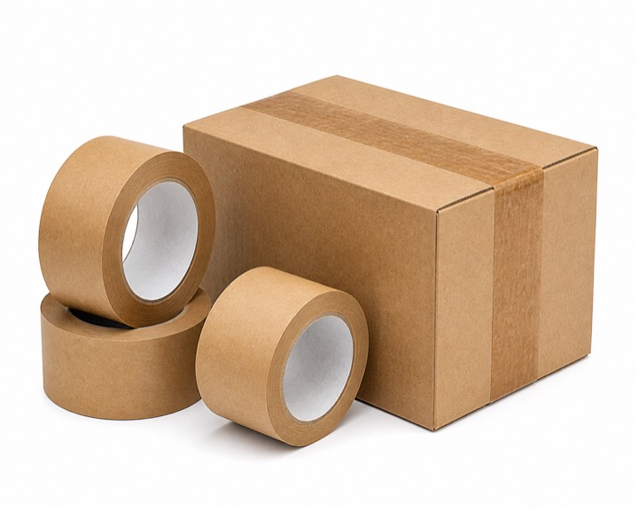 Water-activated kraft tape for corrugated carton sealing